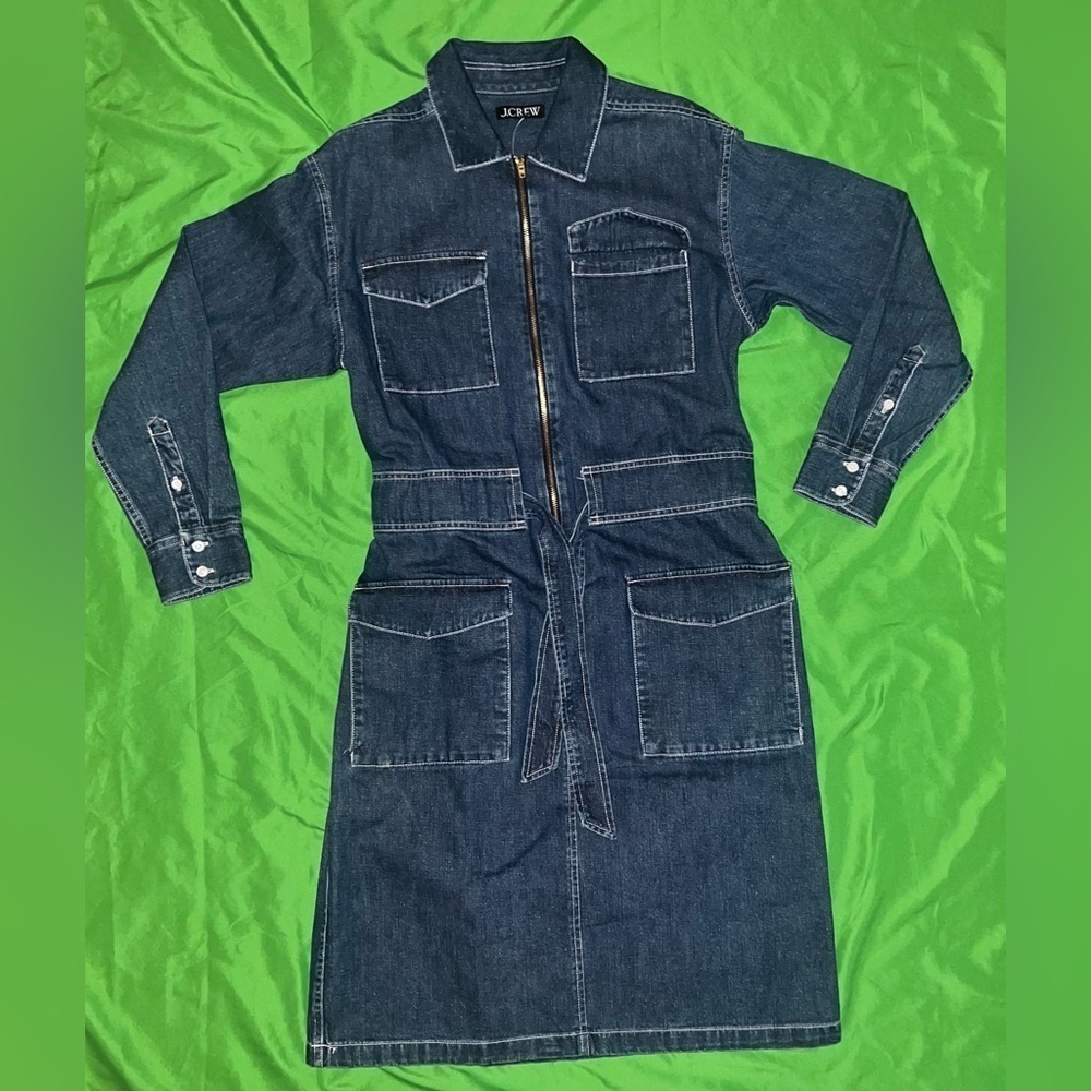 NWT 100% Cotton J.Crew Denim Midi Dress size 2 - Picture 4 of 13